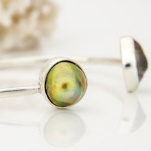 Load image into Gallery viewer, READY TO SHIP Civa Fiji Saltwater Bezel Set Pearl Cuff - 925 Sterling Silver FJD$