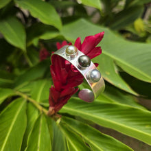 Load image into Gallery viewer, CONTACT US TO RECREATE THIS SOLD OUT STYLE Civa Fiji Saltwater Bezel Set Pearl Cuff - 925 Sterling Silver FJD$