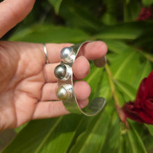 Load image into Gallery viewer, CONTACT US TO RECREATE THIS SOLD OUT STYLE Civa Fiji Saltwater Bezel Set Pearl Cuff - 925 Sterling Silver FJD$