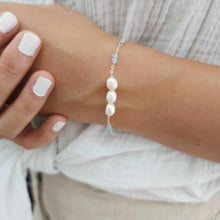 Load image into Gallery viewer, READY TO SHIP Glass Bead & Freshwater Pearl Bracelet - 925 Sterling Silver FJD$