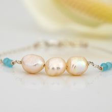Load image into Gallery viewer, READY TO SHIP Glass Bead & Freshwater Pearl Bracelet - 925 Sterling Silver FJD$