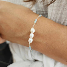 Load image into Gallery viewer, READY TO SHIP Glass Bead & Freshwater Pearl Bracelet - 925 Sterling Silver FJD$