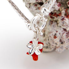Load image into Gallery viewer, CONTACT US TO RECREATE THIS SOLD OUT STYLE Frangipani Charm & Coral Bracelet - 925 Sterling Silver FJD$