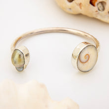 Load image into Gallery viewer, READY TO SHIP Civa Fiji Saltwater Bezel Set Pearl & Shell Cuff - 925 Sterling Silver FJD$