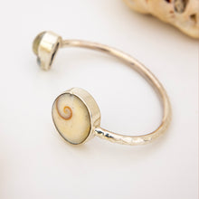 Load image into Gallery viewer, READY TO SHIP Civa Fiji Saltwater Bezel Set Pearl & Shell Cuff - 925 Sterling Silver FJD$