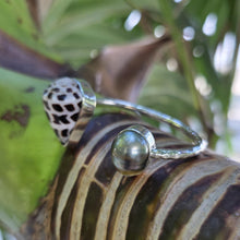 Load image into Gallery viewer, READY TO SHIP Civa Fiji Saltwater Bezel Set Pearl & Shell Cuff - 925 Sterling Silver FJD$
