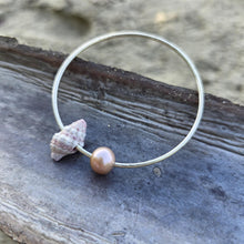 Load image into Gallery viewer, READY TO SHIP Freshwater Pearl & Shell Bangle - 925 Sterling Silver FJD$