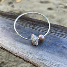 Load image into Gallery viewer, READY TO SHIP Freshwater Pearl & Shell Bangle - 925 Sterling Silver FJD$