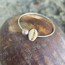 Load image into Gallery viewer, READY TO SHIP Freshwater Pearl & Shell Bangle - 925 Sterling Silver FJD$