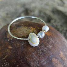 Load image into Gallery viewer, READY TO SHIP Children's Freshwater Pearl & Shell Bangle - 925 Sterling Silver FJD$