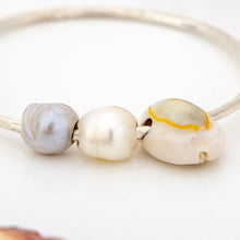 Load image into Gallery viewer, READY TO SHIP Children's Freshwater Pearl & Shell Bangle - 925 Sterling Silver FJD$
