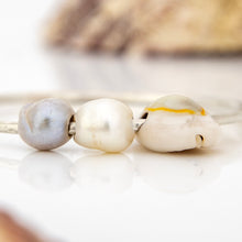 Load image into Gallery viewer, READY TO SHIP Children's Freshwater Pearl & Shell Bangle - 925 Sterling Silver FJD$