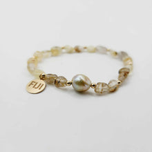 Load image into Gallery viewer, READY TO SHIP Stretch Fiji Saltwater Pearl & Semi Precious Stone Bracelet FJD$