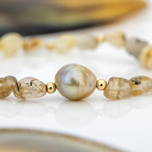 Load image into Gallery viewer, READY TO SHIP Stretch Fiji Saltwater Pearl & Semi Precious Stone Bracelet FJD$