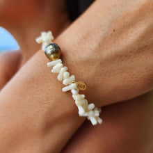 Load image into Gallery viewer, READY TO SHIP Stretch Fiji Saltwater Pearl & Coral Bracelet FJD$