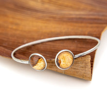 Load image into Gallery viewer, READY TO SHIP Bezel Set Tapa Cuff - Stainless Steel FJD$