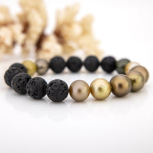 Load image into Gallery viewer, READY TO SHIP Unisex Woven Civa Fiji Pearl Bracelet - Lava Stones FJD$