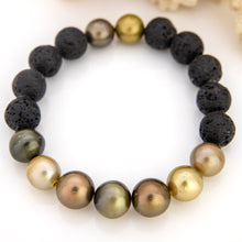 Load image into Gallery viewer, READY TO SHIP Unisex Woven Civa Fiji Pearl Bracelet - Lava Stones FJD$