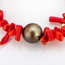 Load image into Gallery viewer, READY TO SHIP Civa Fiji Pearl Red Coral Stretch Bracelet - FJD$
