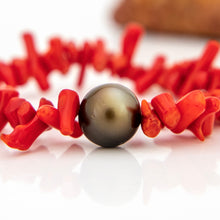 Load image into Gallery viewer, READY TO SHIP Civa Fiji Pearl Red Coral Stretch Bracelet - FJD$