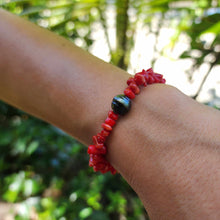 Load image into Gallery viewer, READY TO SHIP Civa Fiji Pearl Red Coral Stretch Bracelet - FJD$