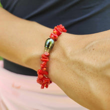 Load image into Gallery viewer, READY TO SHIP Civa Fiji Pearl Red Coral Stretch Bracelet - FJD$