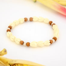 Load image into Gallery viewer, READY TO SHIP Unisex Pikake Flower & Wooden Bead Bracelet FJD$