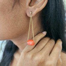 Load image into Gallery viewer, READY TO SHIP Coral Stud Drop Earrings - 14k Gold Fill FJD$