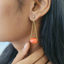 Load image into Gallery viewer, READY TO SHIP Coral Stud Drop Earrings - 14k Gold Fill FJD$