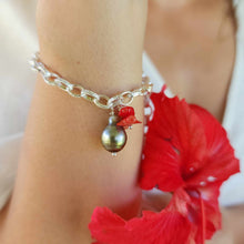 Load image into Gallery viewer, READY TO SHIP Civa Fiji Pearl & Coral Bracelet - 925 Sterling Silver FJD$
