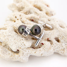 Load image into Gallery viewer, READY TO SHIP Civa Fiji Pearl Cufflinks with Grade Certificate - 925 Sterling Silver FJD$