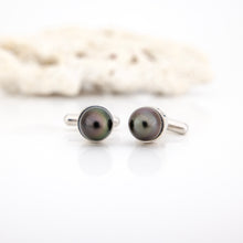 Load image into Gallery viewer, READY TO SHIP Civa Fiji Pearl Cufflinks with Grade Certificate - 925 Sterling Silver FJD$