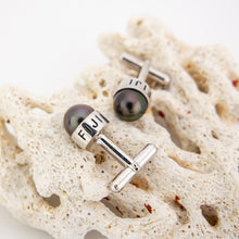 Load image into Gallery viewer, READY TO SHIP Civa Fiji Pearl Cufflinks with Grade Certificate - 925 Sterling Silver FJD$