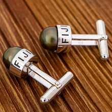 Load image into Gallery viewer, READY TO SHIP Civa Fiji Pearl Cufflinks - 925 Sterling Silver FJD$