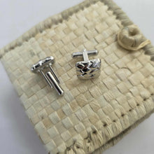 Load image into Gallery viewer, READY TO SHIP Woven Ibe Cufflinks - Rhodium Plated FJD$