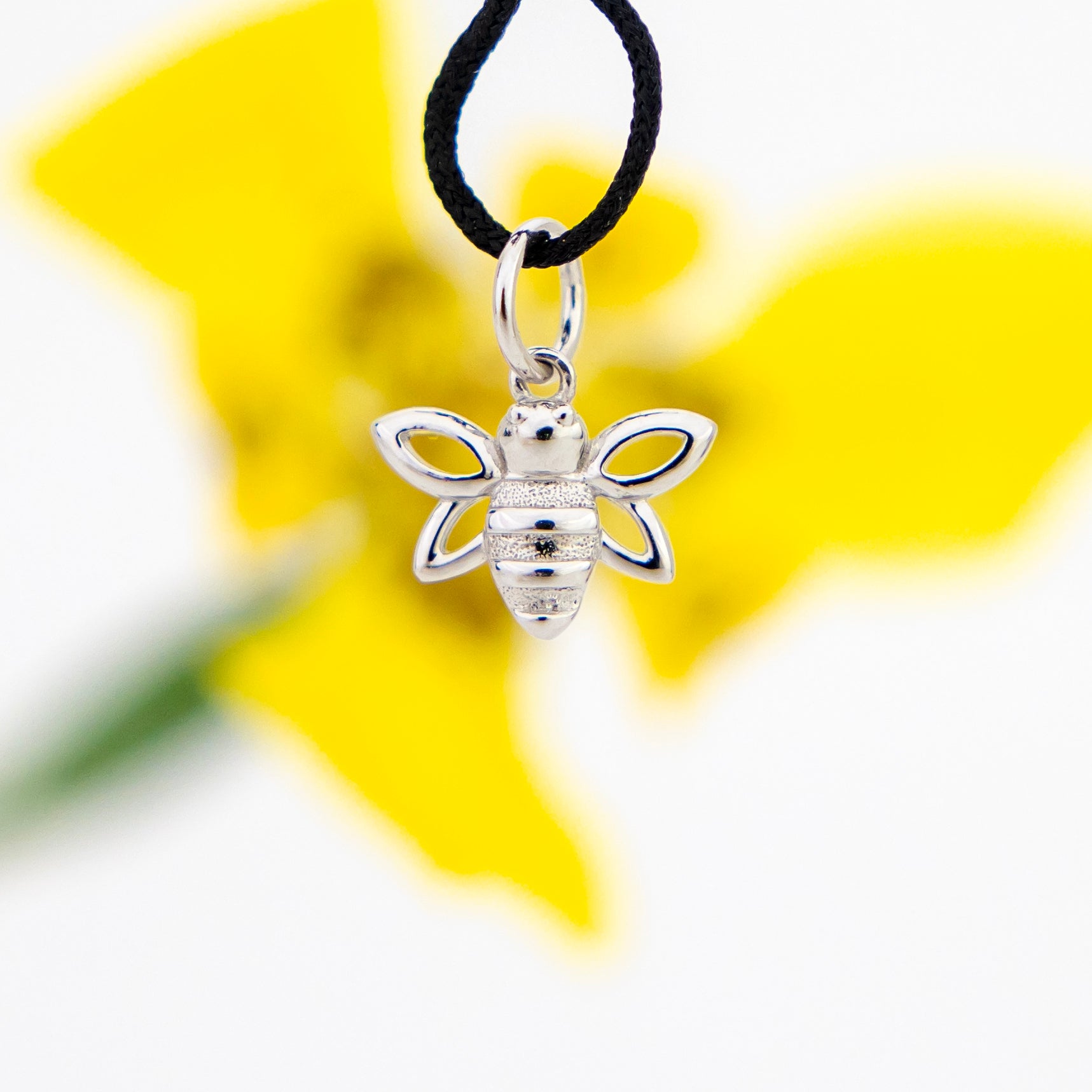 Honeybee Charms, 925 Sterling Silver Bee Insect Beads with Topaz Zircon, An Sterling Silver Bee Charm Embellishment 9.3x11.3mm - 1pc