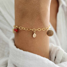 Load image into Gallery viewer, CONTACT US TO RECREATE THIS SOLD OUT STYLE Charm & Red Coral Bracelet - 14k Gold Fill FJD$