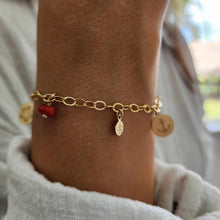 Load image into Gallery viewer, CONTACT US TO RECREATE THIS SOLD OUT STYLE Charm & Red Coral Bracelet - 14k Gold Fill FJD$