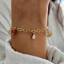 Load image into Gallery viewer, CONTACT US TO RECREATE THIS SOLD OUT STYLE Charm & Red Coral Bracelet - 14k Gold Fill FJD$