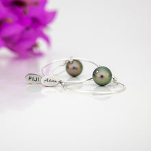 Load image into Gallery viewer, READY TO SHIP Civa Fiji Saltwater Graded Pearl Hoop Earrings - 925 Sterling Silver FJD$