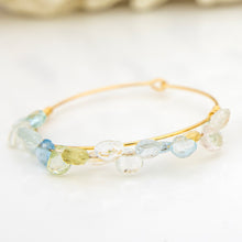Load image into Gallery viewer, READY TO SHIP Aquamarine Hoop Earrings in 14k Gold Fill - FJD$