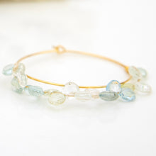 Load image into Gallery viewer, READY TO SHIP Aquamarine Hoop Earrings in 14k Gold Fill - FJD$