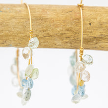 Load image into Gallery viewer, READY TO SHIP Aquamarine Hoop Earrings in 14k Gold Fill - FJD$