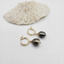 Load image into Gallery viewer, CONTACT US TO RECREATE THIS SOLD OUT STYLE Fiji Pearl Huggie Earrings - 14k Gold Fill FJD$
