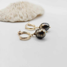 Load image into Gallery viewer, CONTACT US TO RECREATE THIS SOLD OUT STYLE Fiji Pearl Huggie Earrings - 14k Gold Fill FJD$