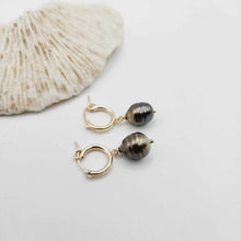 Load image into Gallery viewer, CONTACT US TO RECREATE THIS SOLD OUT STYLE Fiji Pearl Huggie Earrings - 14k Gold Fill FJD$