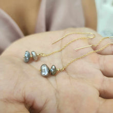 Load image into Gallery viewer, CONTACT US TO RECREATE THIS SOLD OUT STYLE Civa Fiji Keshi Pearl Threader Earrings - 14k Gold Fill FJD$