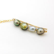 Load image into Gallery viewer, READY TO SHIP Single Fiji Keshi Pearl Bar Earring - 14k Gold Fill FJD$