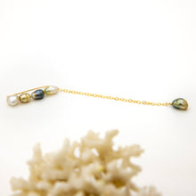 Load image into Gallery viewer, READY TO SHIP Single Fiji Keshi Pearl Bar Earring - 14k Gold Fill FJD$