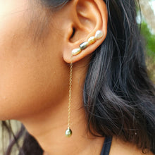 Load image into Gallery viewer, READY TO SHIP Single Fiji Keshi Pearl Bar Earring - 14k Gold Fill FJD$